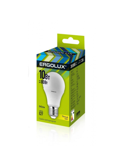 Лампа светодиодная Ergolux LED-A60-10W-E27-3K,ЛОН 10Вт,E27,3000K 12148