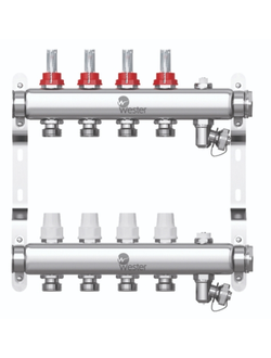 Коллектор нержавеющий Wester 1-3/4 в сборе с расходными материалами на 3 выхода шт