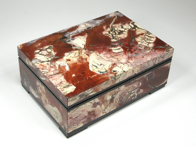 Шкатулка Яшма с крышкой на шарнирах, Россия (109*77*44 мм, 447 г) №26665