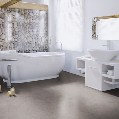 Биополы Wineo Purline 1500 fusion XL Warm Three PL121C в интерьере ванной