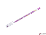 Ручка гелевая Crown &quot;Glitter Metal Jell&quot; розовая с блестками, 1,0мм. MTJ-500GLS(D)