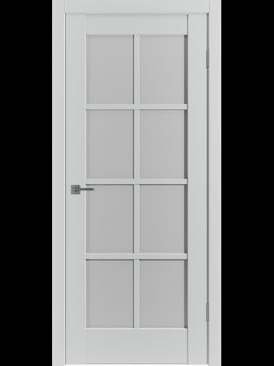 Дверь Emalex ER1 серая со стеклом white cloud