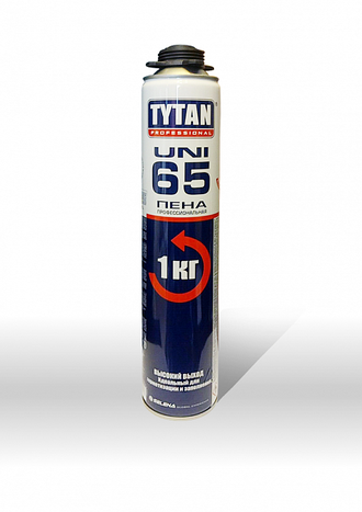 Пена монтажная Титан Уни 65 профессиональная,  ( 0.750мл ) Tytan uni 65
