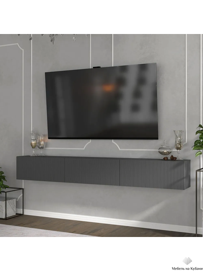 Инфинити тумба под ТВ подвесная 1800 мм Графит / мдф Эйфория QR-17