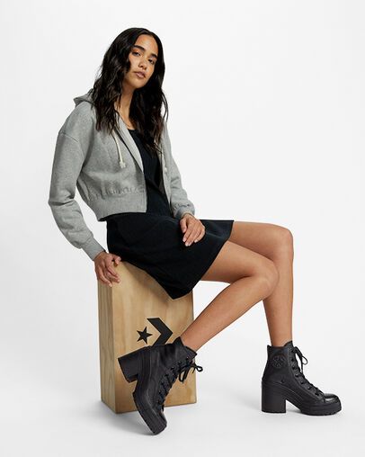 Купить кожаные кеды на лето Converse Chuck 70 De Luxe Heel на каблуке