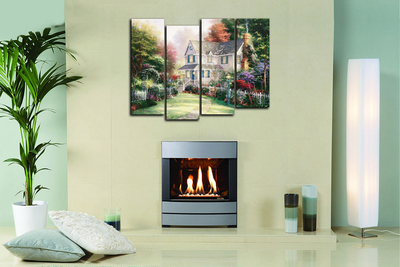 Модульная картина "Домик с чудесным садом"