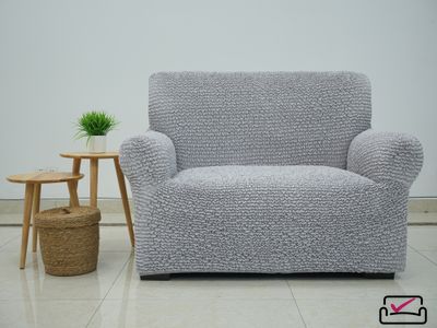 Чехол на 2хм диван Микрофибра Жемчужный. Защита для мягкой мебели от животных.