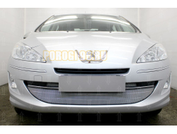 Защита радиатора Peugeot 408 2012- (3 части) chrome