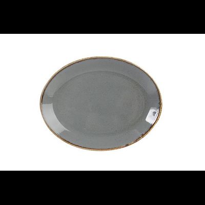 Тарелка 18 см овальная фарфор цвет тёмно-серый