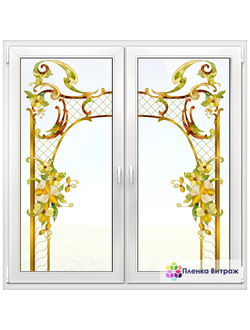 Витражная пленка, витражная пленка самоклеющаяся, пленочный витраж с классическим рисунком