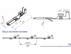 Контакт штыревой серии 2,8 (2108-3724392-01) 10 шт.