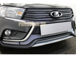 Защита радиатора Lada Vesta Cross 2018- / Vesta SW Cross 2018- (2 части) chrome низ