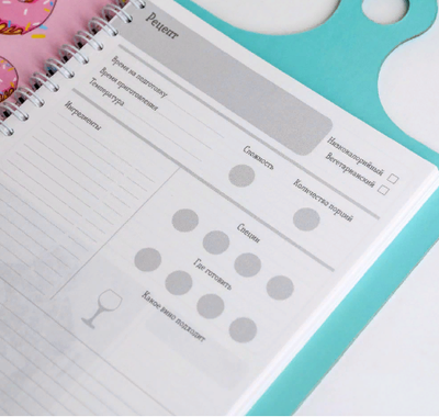 Кулинарная книга на доске "Cook book пончики", А5, 60 листов