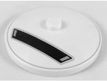 Dish 4 x 4 Inverted Radar with Solid Stud with Dark Bluish Gray Circle and Wide Black Trapezoid Panel Pattern, White (3960pb058 / 6234527)