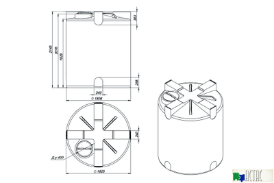 Емкость Экопром T 5000 л черная