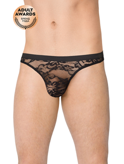452313 ТРУСЫ МУЖСКИЕ КРУЖЕВНЫЕ SOFTLINE COLLECTION, ЧЁРНЫЙ, L