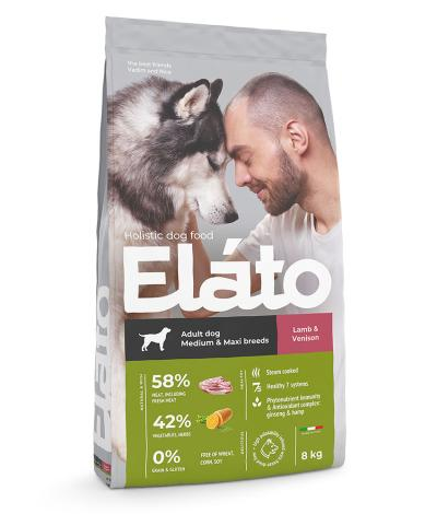 Elato (Элато) корм для взрослых собак средних и крупных пород с ягненком и олениной 8 кг