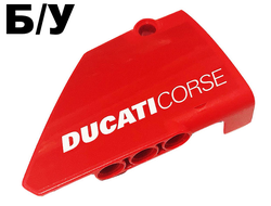 ! Б/У - Technic, Panel Fairing #14 Large Short Smooth, Side B with White 'DUCATICORSE' Pattern Sticker - Set 42107, Red (64680pb027) - Б/У