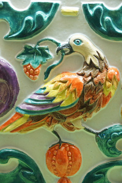 Соловей на празднике урожая (фасадный изразец)