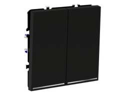 VLS020208 Выключатель двухклавишный с подсветкой, черный матовый-1
