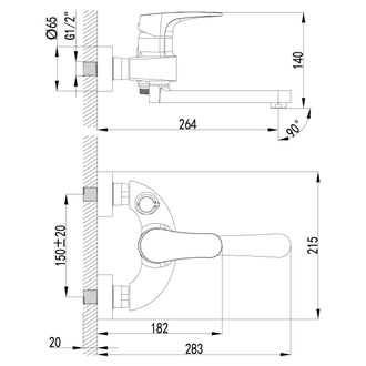 Смеситель для ванны Shift LM4314C