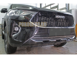 Защита радиатора Haval F7 2019- / Haval F7 X 2019- black верх