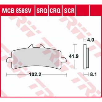 Тормозные колодки передние TRW MCB858SV для Kawasaki, BMW, Honda (Sinter Street SV)