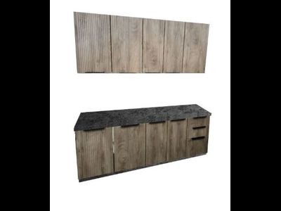 Кухня Рокси 1,8м белый, лиственница сибирская/луна