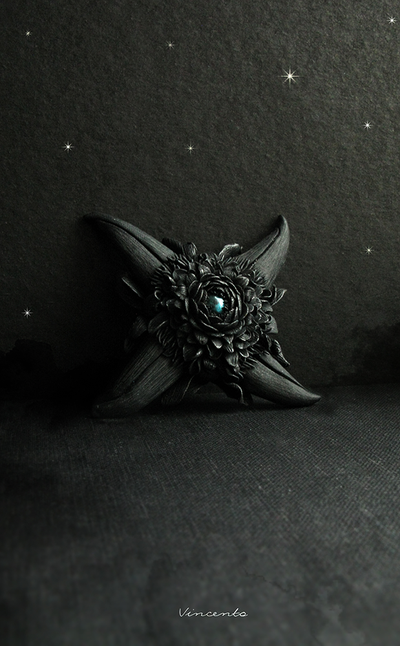 Цветок Ворона. Украшение в готическом стиле, брошь-цветок по мотивам сериала "Рейвенсвуд" ("Ravenswood")