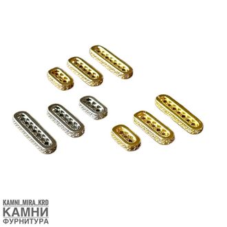 Коннектор со стразами ЛЮКС, размер и покрытие в ассортименте, цена за штуку