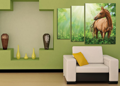 Модульная картина "Дикая лошадь"