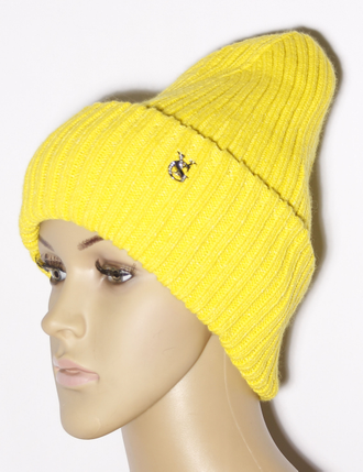 Шапка женская "Резинка" 883 какао, бирюзовая, св.серая, жёлтая, чёрная, пудра, серо-голубая, серая