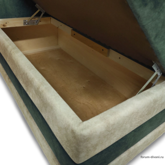 Кухонный ДИВАН "ФОРУМ-5МН" С БОКОВОЙ СПИНКОЙ, Зеленый/слоновая кость Левый