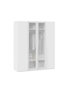 Шкаф для одежды (580) с 2 глухими и 2 стеклянными дверями - СМ-393.07.116
