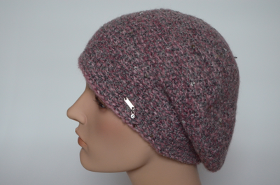 Розовый берет с пайетками женский Vizio Италия 6532