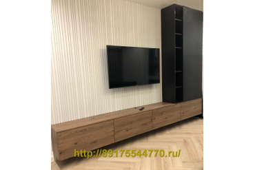 021 Подвесная тумба и шкаф.
Шкаф. ЛДСП Egger Чёрный U999, ST19
Тумба. ЛДСП Egger H3408 Лиственница горная коричневая термо, ST38
