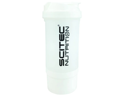 (Scitec Nutrition) Шейкер SHAKER TR с контейнером  - (500 мл) - (белый)