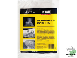 Укрывная пленка строительная защитная 4*5м, 5 мкм, ПНД, прозрачная TYTAN, арт.19592