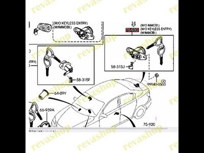 Личинка замка двери багажника Мazdа 3 bк