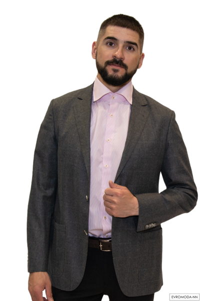 Пиджак мужской серый в клетку Флойд (50)