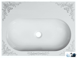 Раковина Эстет Nika 60 х 45 см накладная, мраморная. Лазерная гравировка. Купить в магазине Маруся