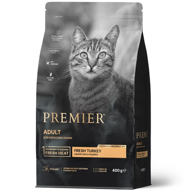 PREMIER (Премьер) сухой корм для кошек, Индейка 400 г