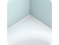 Акриловый плинтус бордюр для ванной BNV СВ12 0.6х12х750мм Белый левый