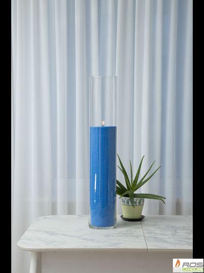 Насыпная свеча "Цилиндр 80 см", синяя "Синий"