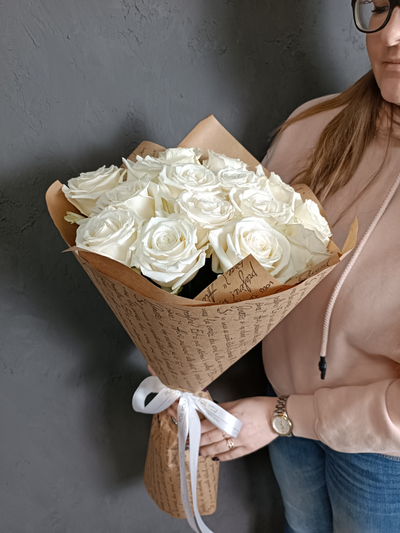 Монобукет Роза Эквадор "Плайя Бланк" 15шт