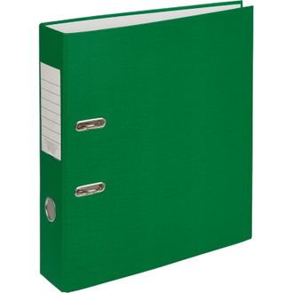 Папка-регистратор (ПВХ+бумага) экономи, 75мм, зеленый