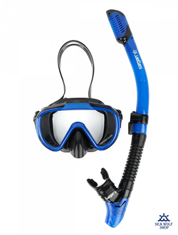 Маска с трубкой Sargan "ДАЙВА-С" черный/синий