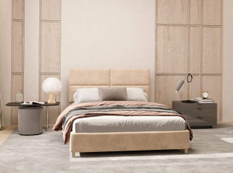 Двуспальная кровать Kvadro 140 на 200 (Серый)