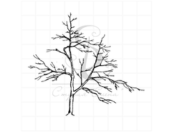 Штамп для скрапбукинга Голое дерево, большой размер.
