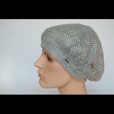 Берет Vizio 1228 B серебристый со стразами